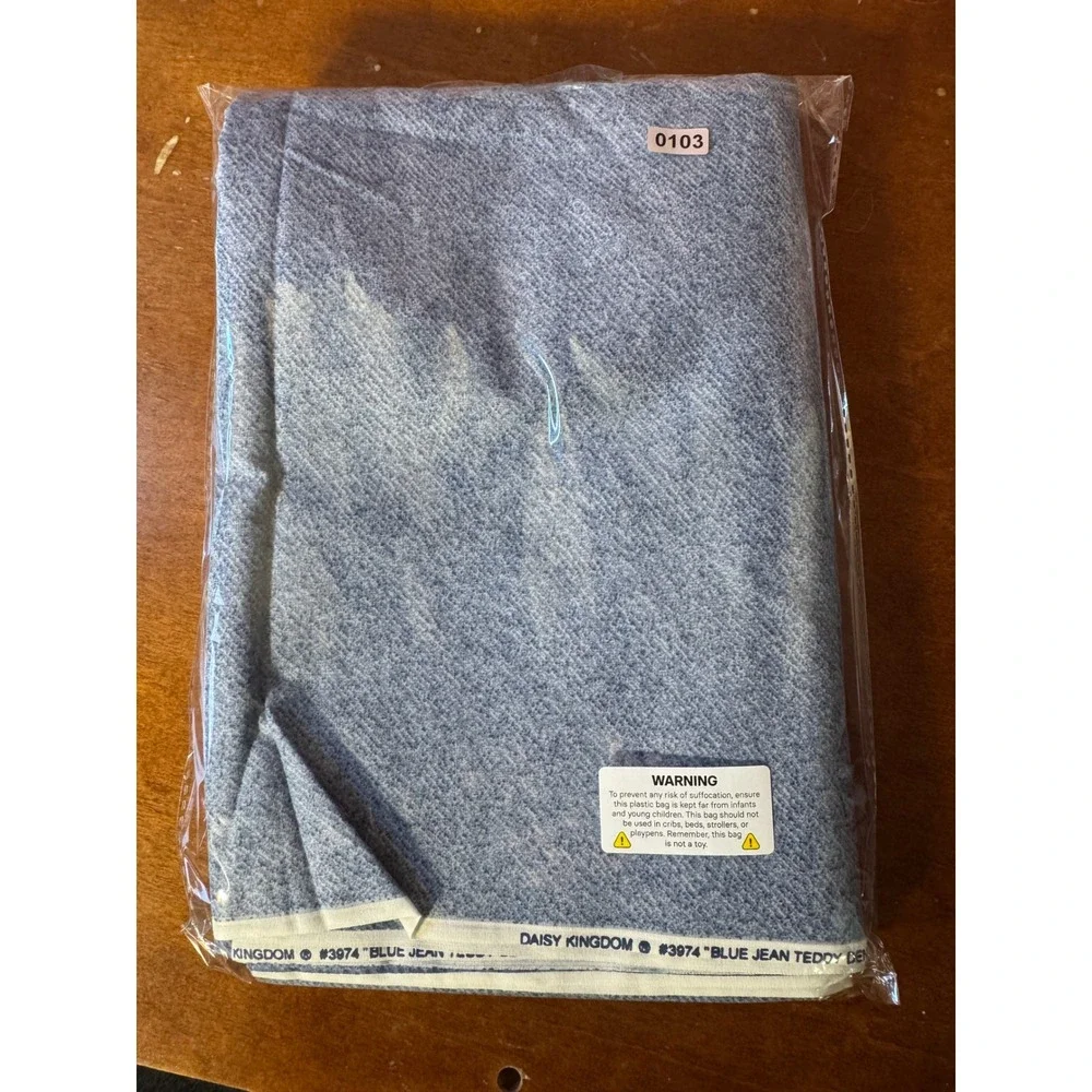 Daisy Kingdom Fabric 3 Yards Blue Jean Teddy Denim 44